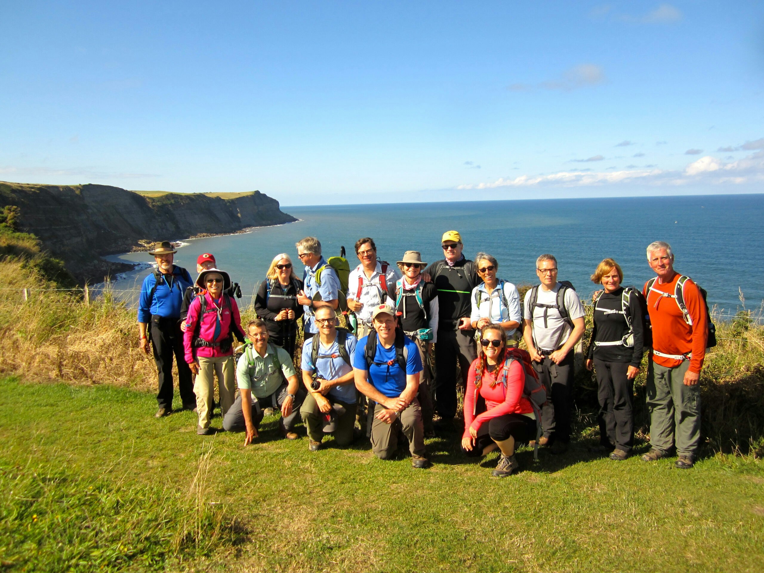 Group of Hikers finishing a satisfying guided trek in Scotland's Western Isles 