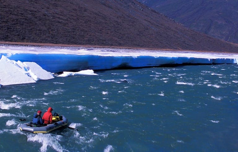 Group of travelers rafting in Alaska's Hula Hula River 