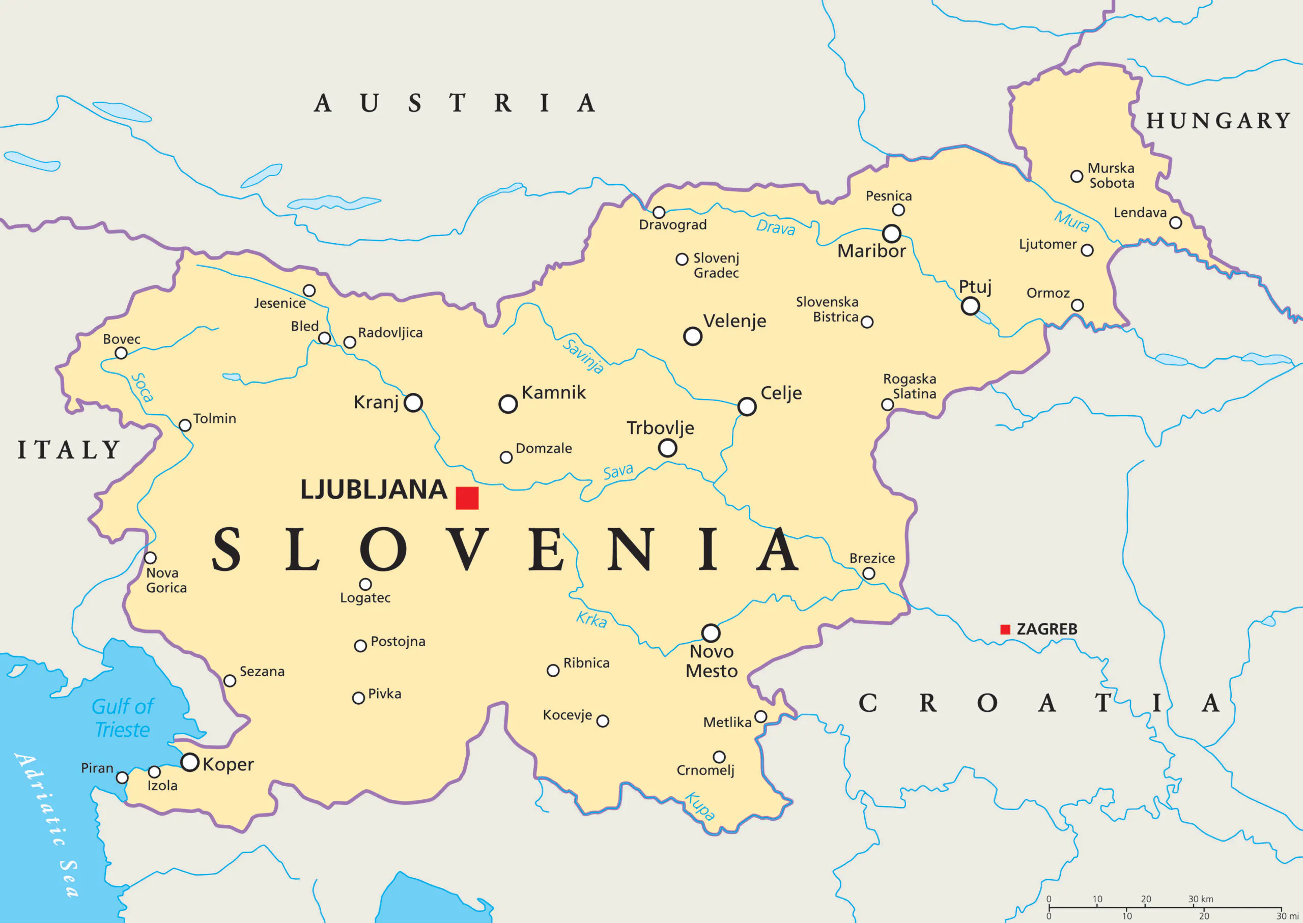 Map of Slovenia