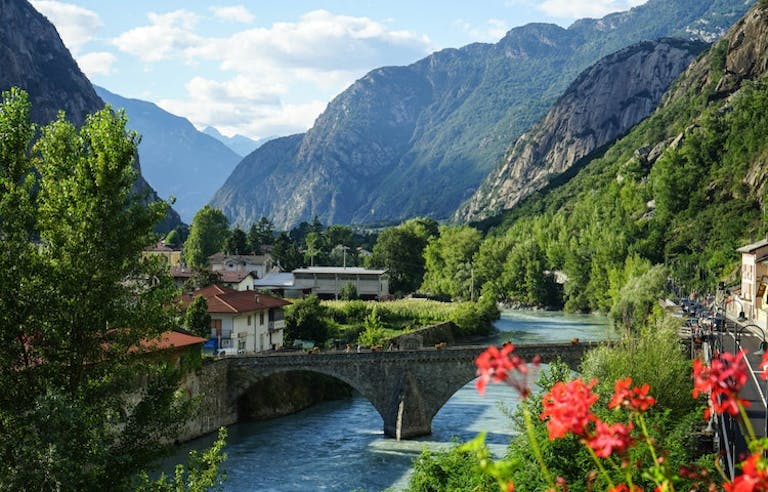 Spotting scenic nature scenes in hiking trails near Graian Alps in Italy, Europe