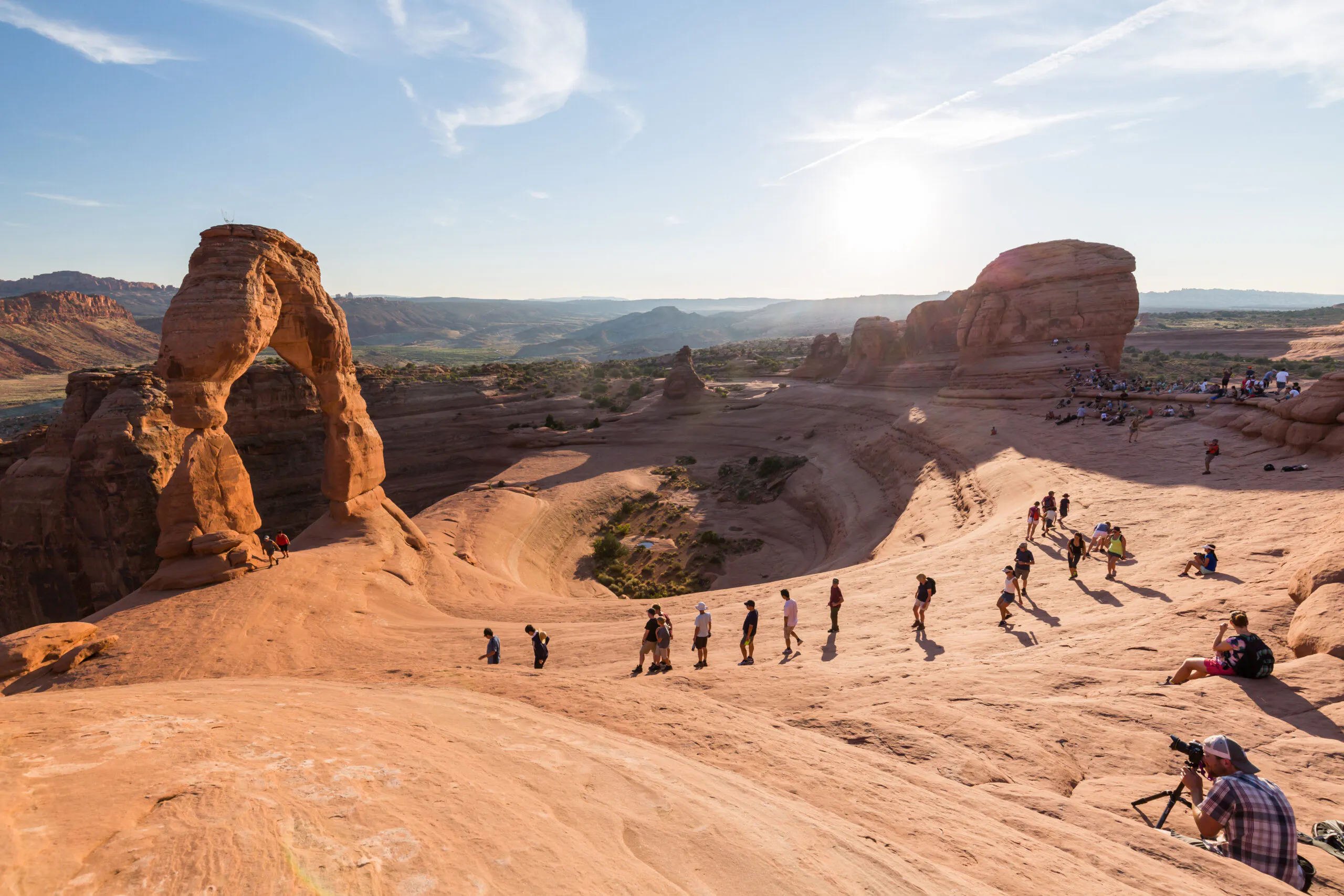 Views of the Delicate Arch in Arches National Park near Moab on August 28 2015. The Delicate Arch is a famous picture motive for photographer