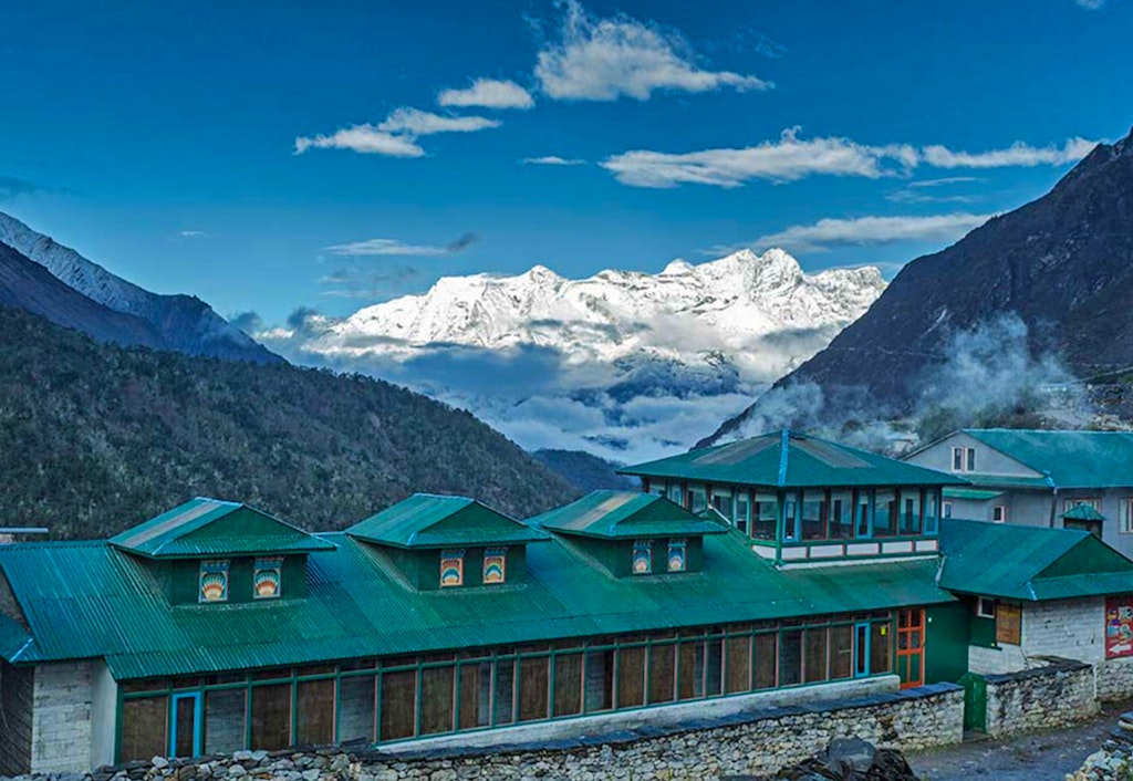 Staying overnight at a summit lodge in Pangboche enroute to Everest Base Camp near Sagarmatha National Park