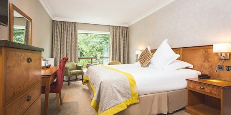 One of the standard bedrooms in Everglades Hotel, a comfortable retreat with accommodations, in Ireland, Europe