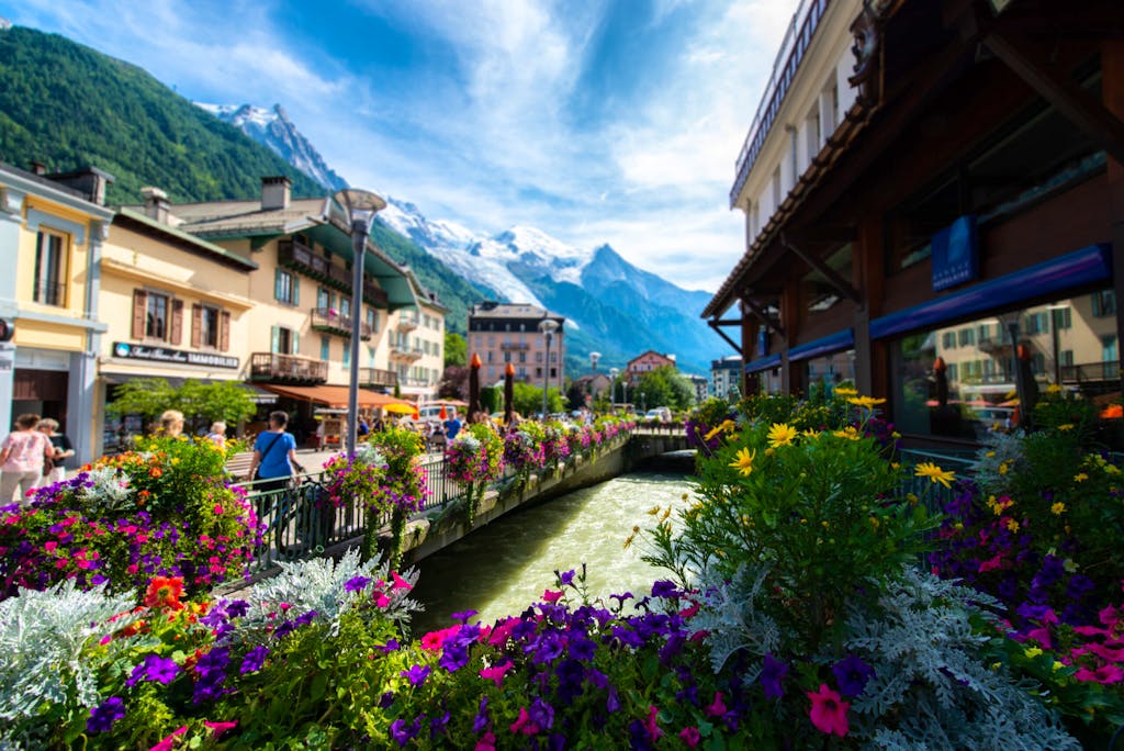 beautiful picturesque village to village tour of Chamonix, on the French side of the Alps in Europe