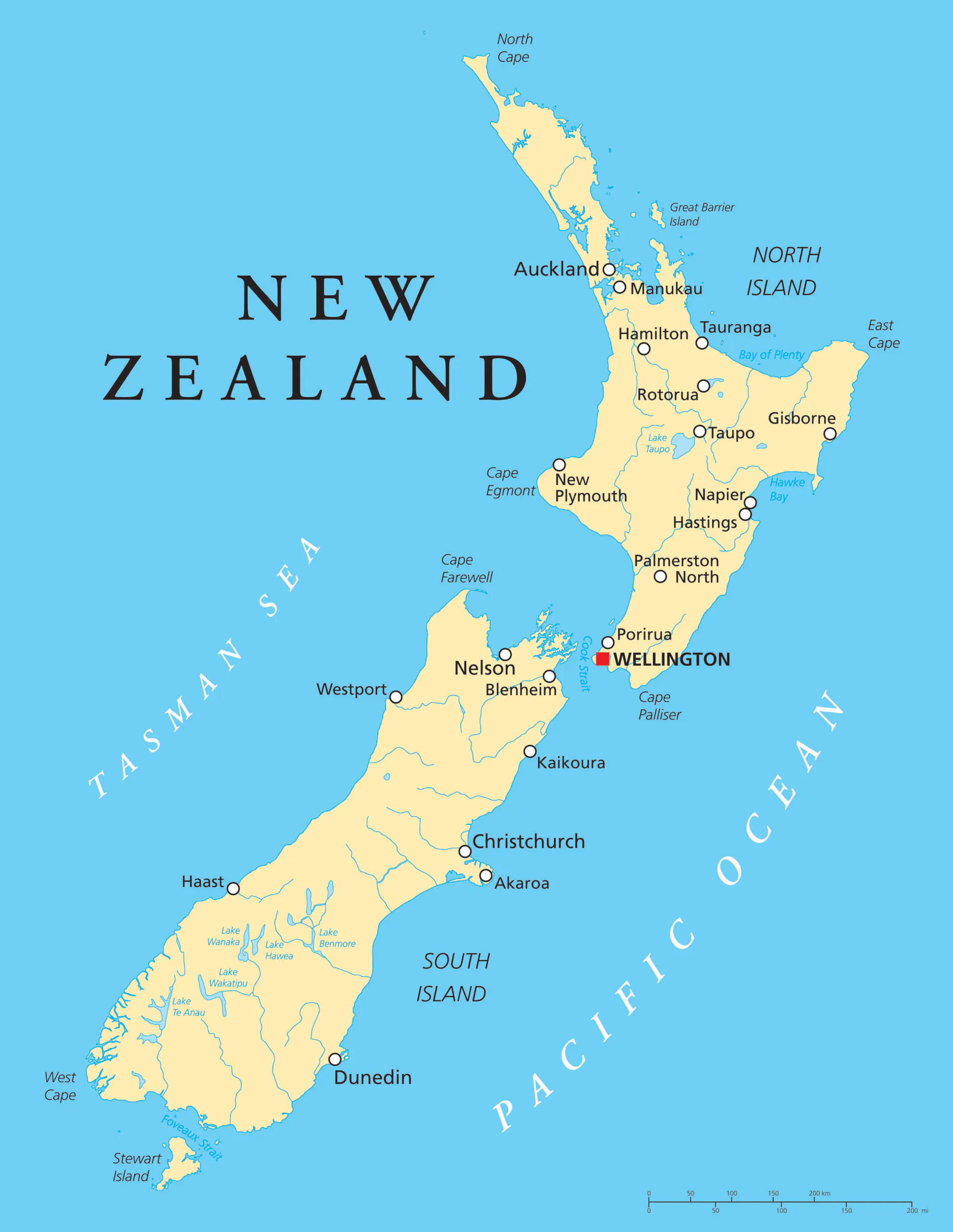 Map of New Zealand