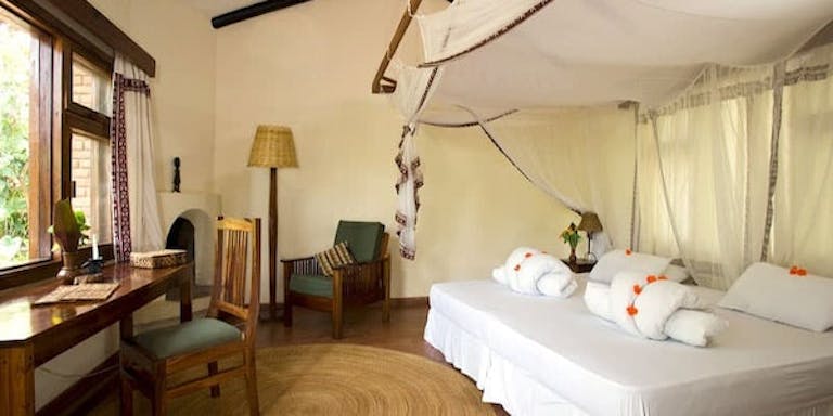 Staying overnight at local Moivaro Lodge near Mount Meru in Arusha Tanzania