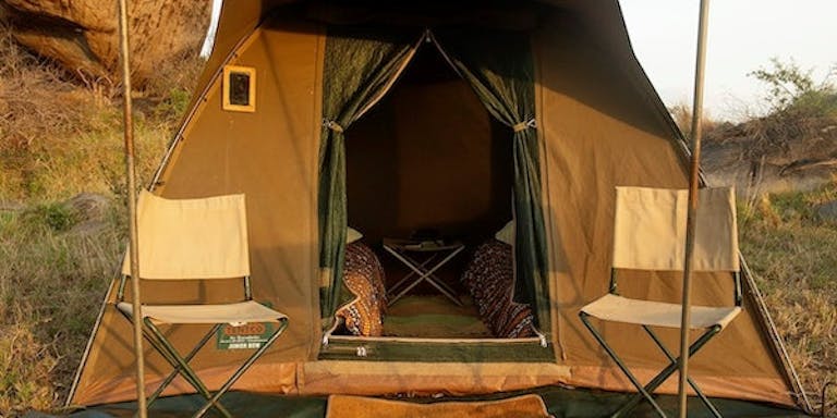 Staying at campsite in Serengeti, Tanzania, Africa