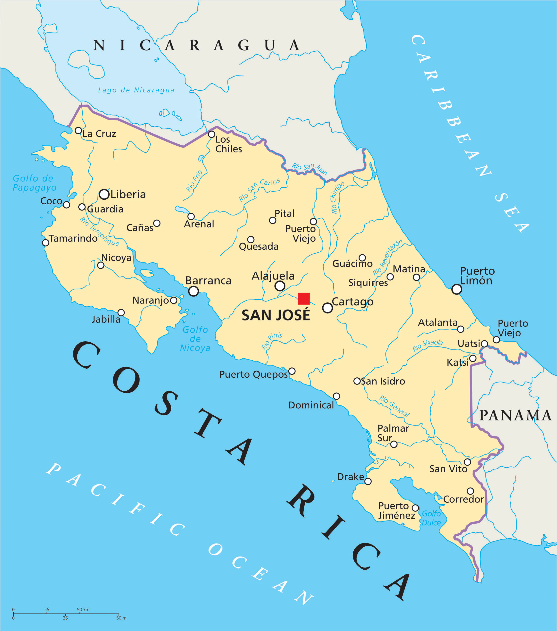 Map of Costa Rica