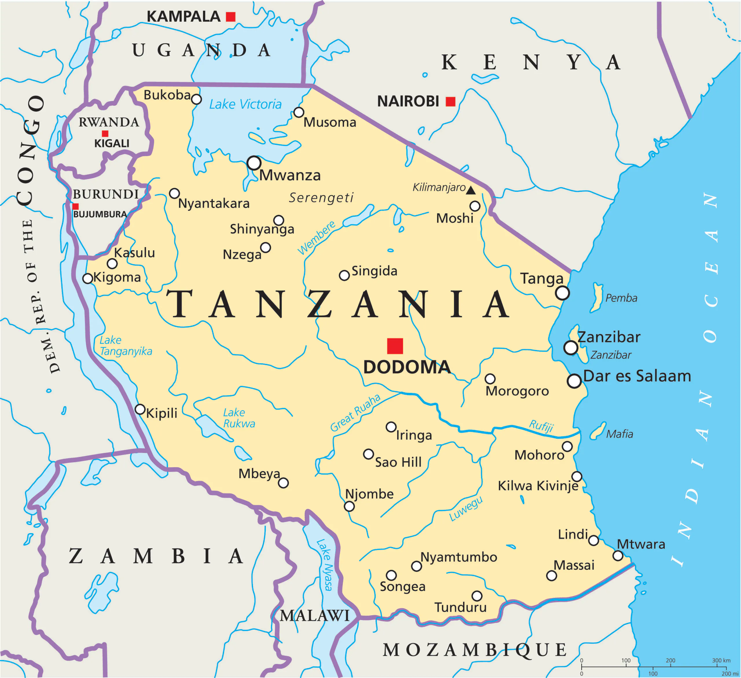 Map of Tanzania