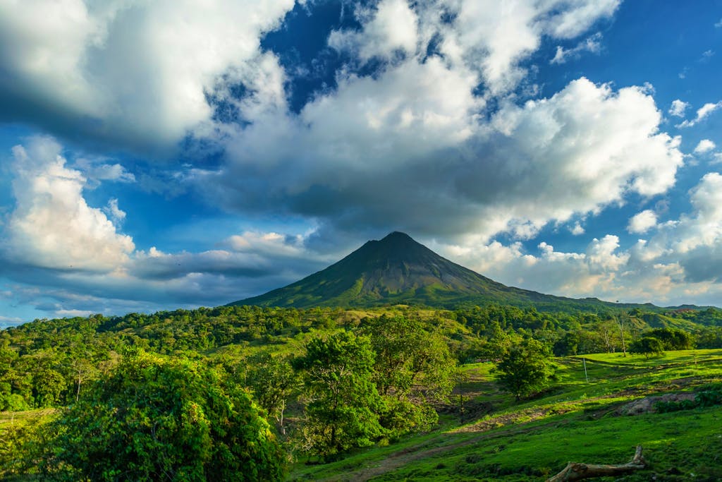 aerial view of Arenal Volcano
