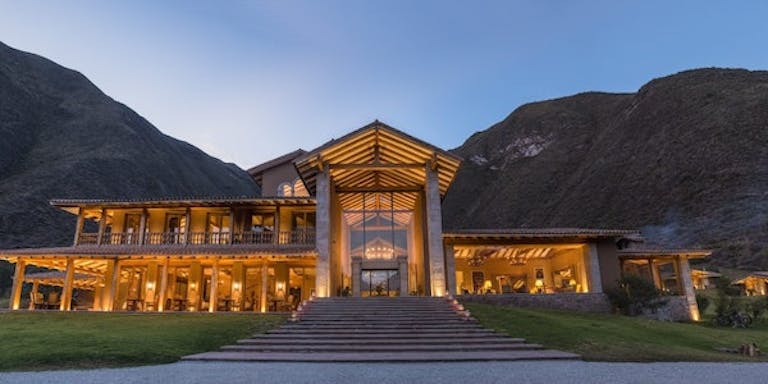 Stay overnight at the Inkaterra property, a hacienda-style hotel in the countryside between Cusco and Machu Picchu in Peru, South America