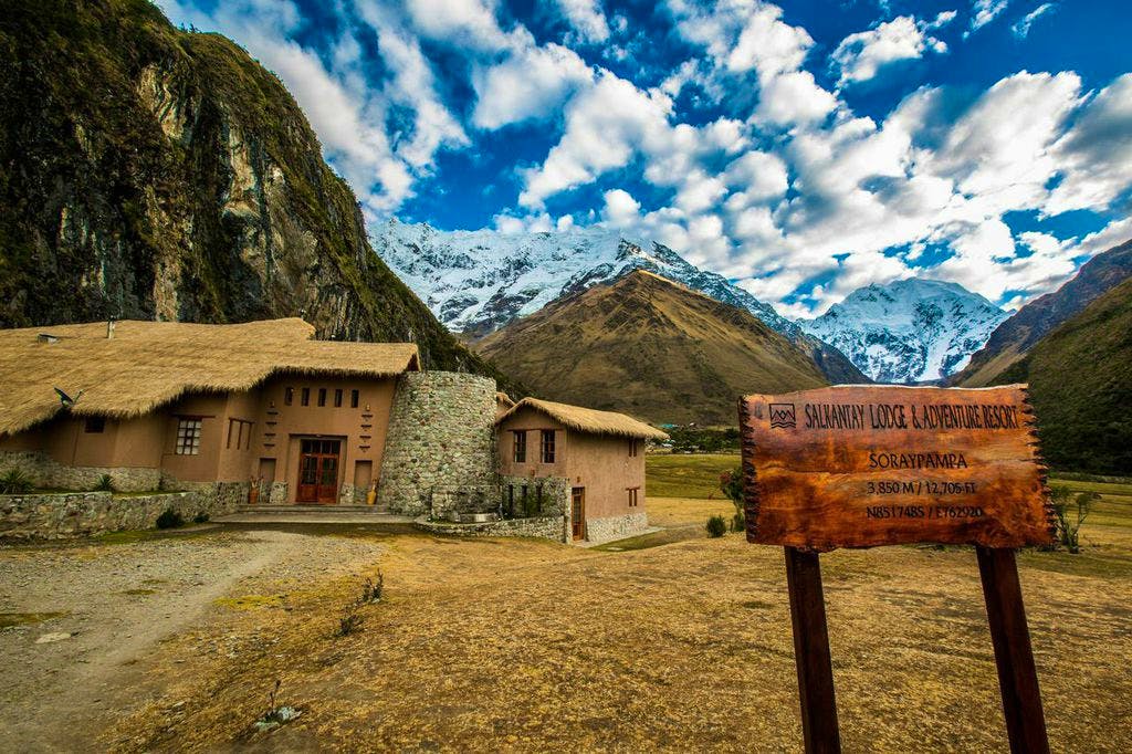 stay at the Salkantay Lodge during your lodge to lodge trek to Machu Picchu in Peru, South America