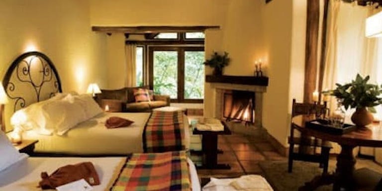 stay overnight at the luxury hotel Inkaterra Machu Picchu Pueblo Hotel in Aguas Calientes in Peru, South America
