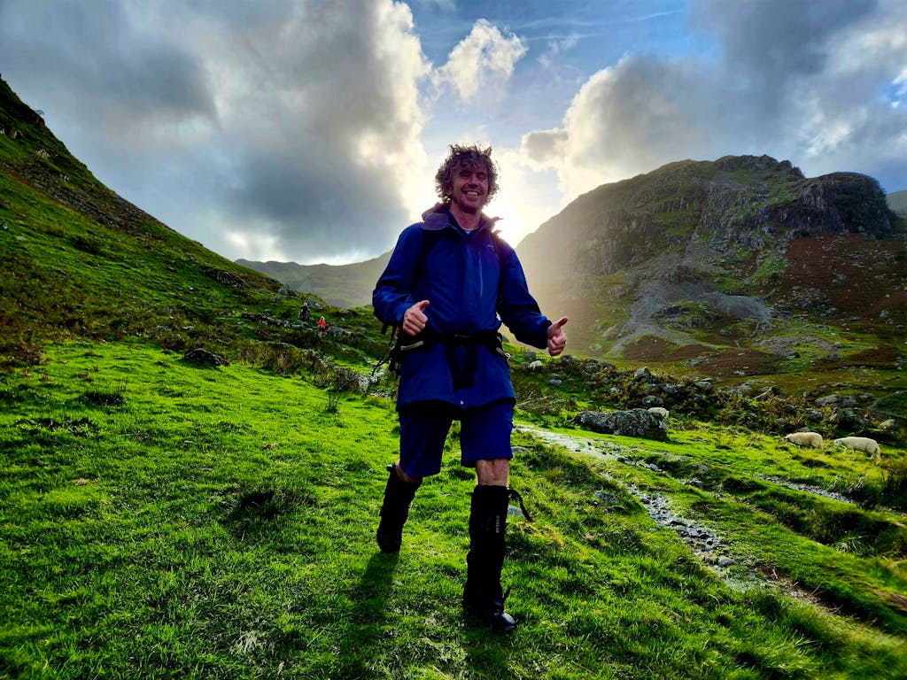 England expert guide Jeremy Martin leading hiking adventure through Coast to Coast trail in England, Europe