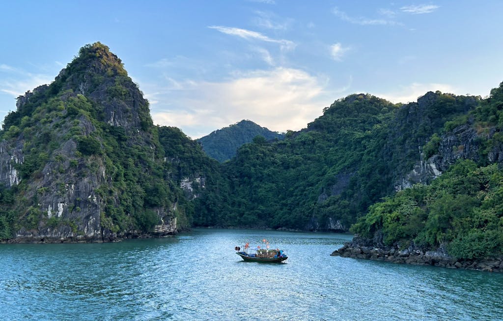 boat ride in scenic Ha Long Bay in Laos, a UNESCO destination in Asia