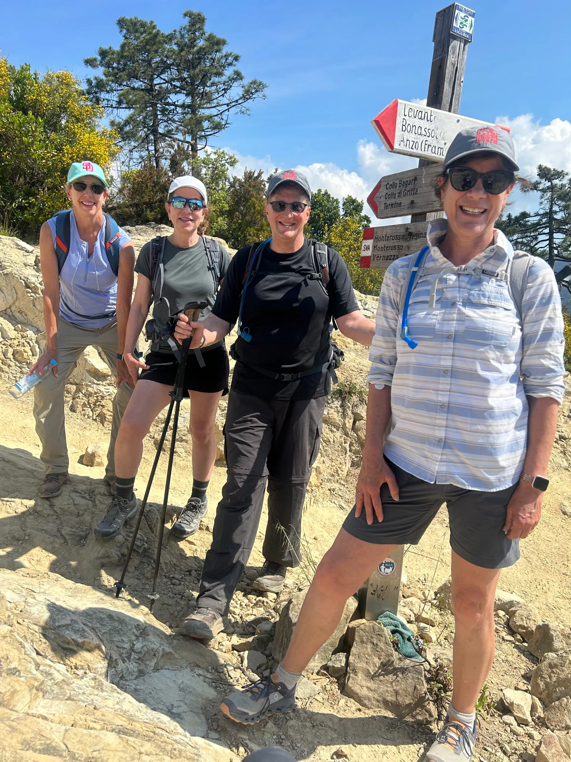 female hikers in guided hiking adventure in Italy's Tuscany and Cinque Terre in Europe
