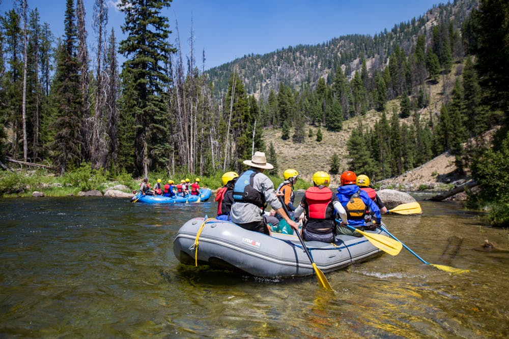 Scenic rafting on the Middle Fork of the Salmon River with MT Sobek