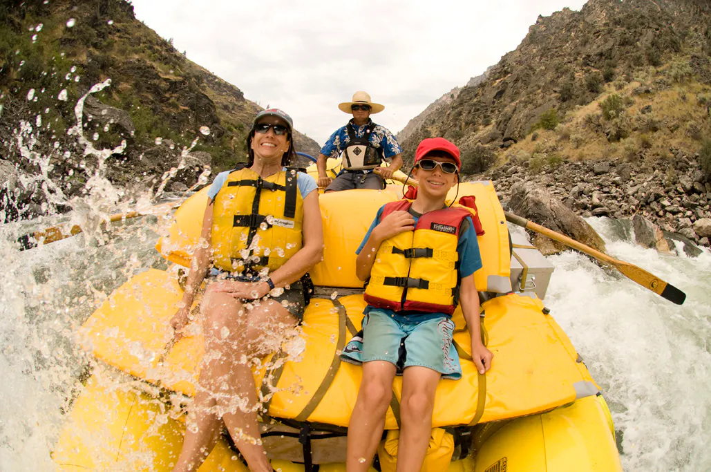 Family rafting on the Middle Fork of the Salmon River with MT Sobek