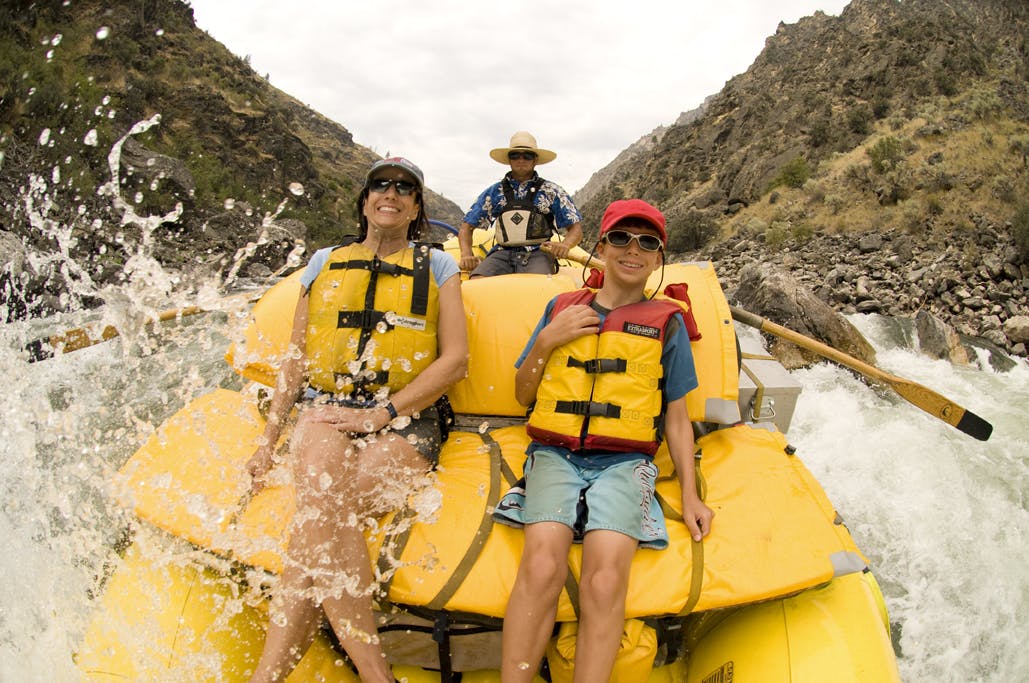 Family rafting on the Middle Fork of the Salmon River with MT Sobek