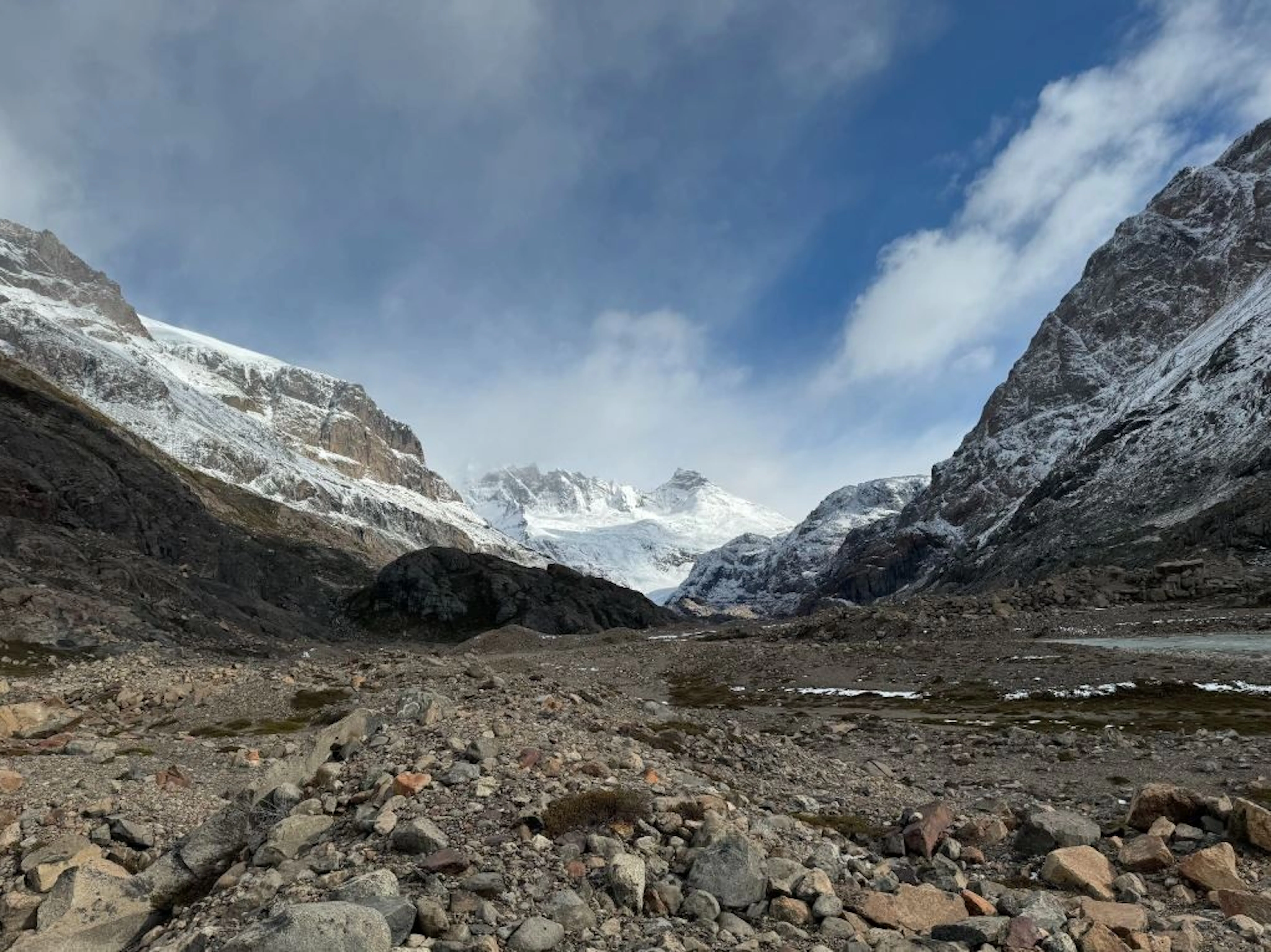 rugged terrain and rocks on hiking mountain trails in Argentina in the fall