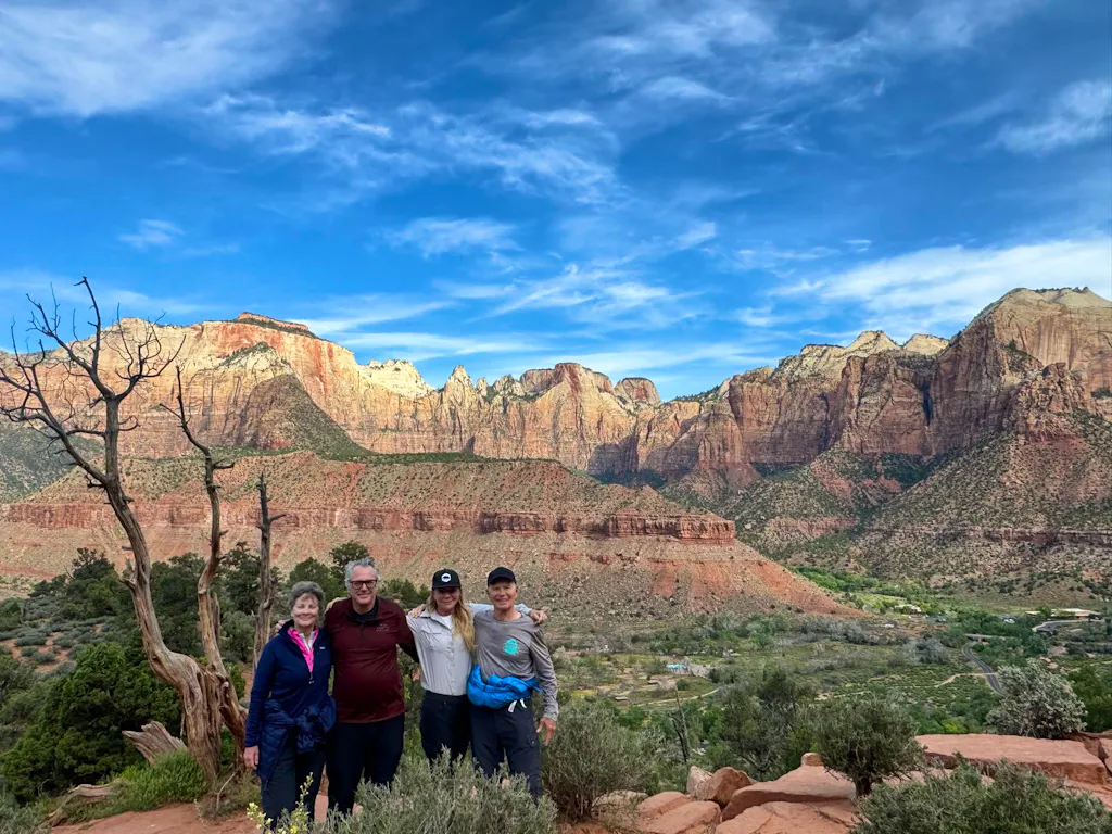 family of four going on a Utah mighty five national park tour