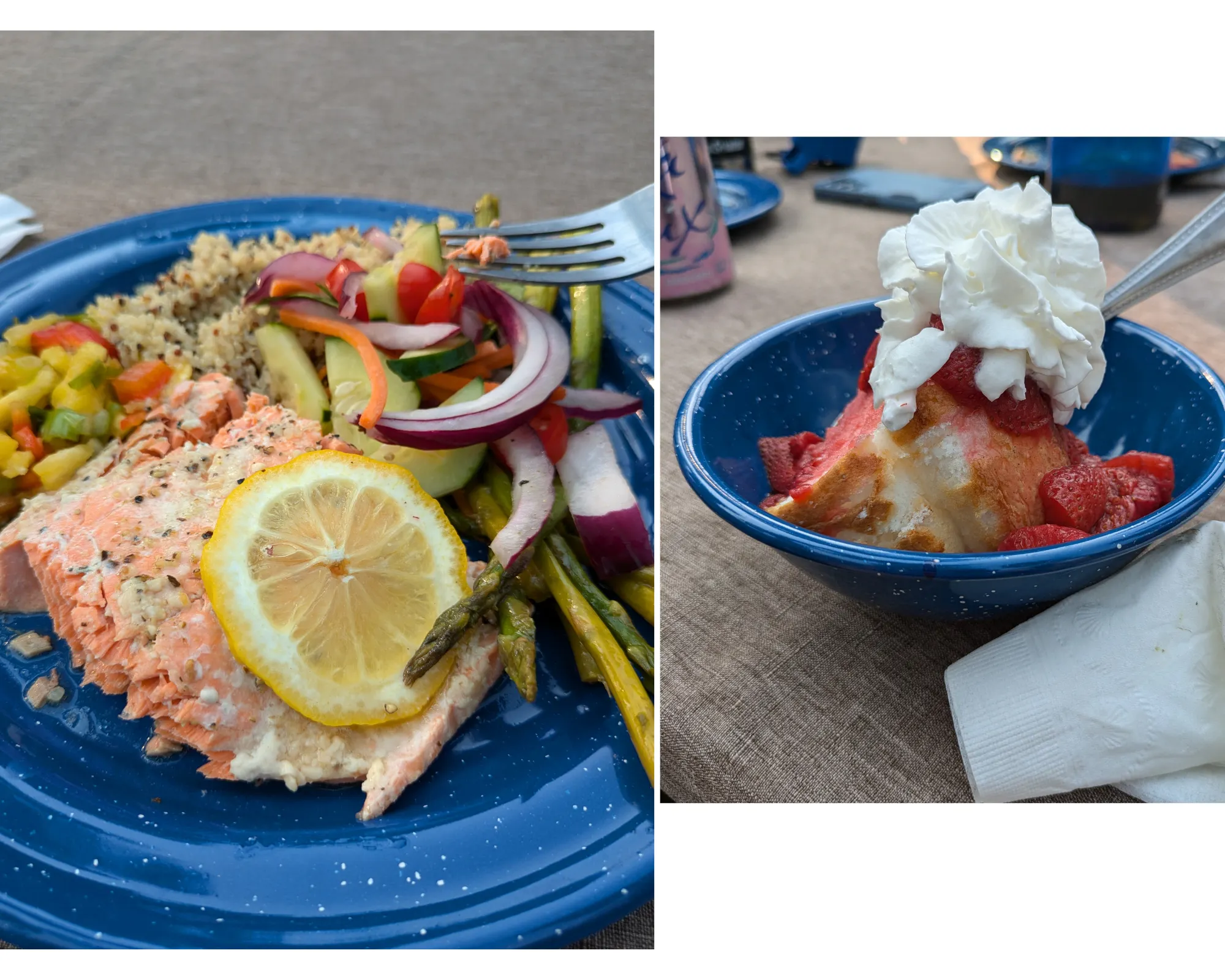 meals at the Middle Fork campground in Idaho