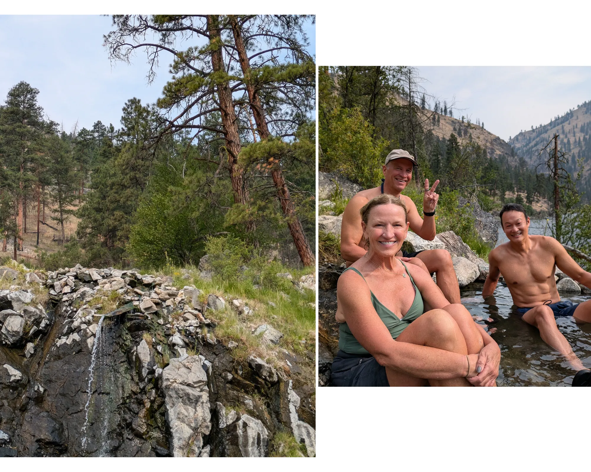 visiting the hot springs in Idaho Middle Fork in August