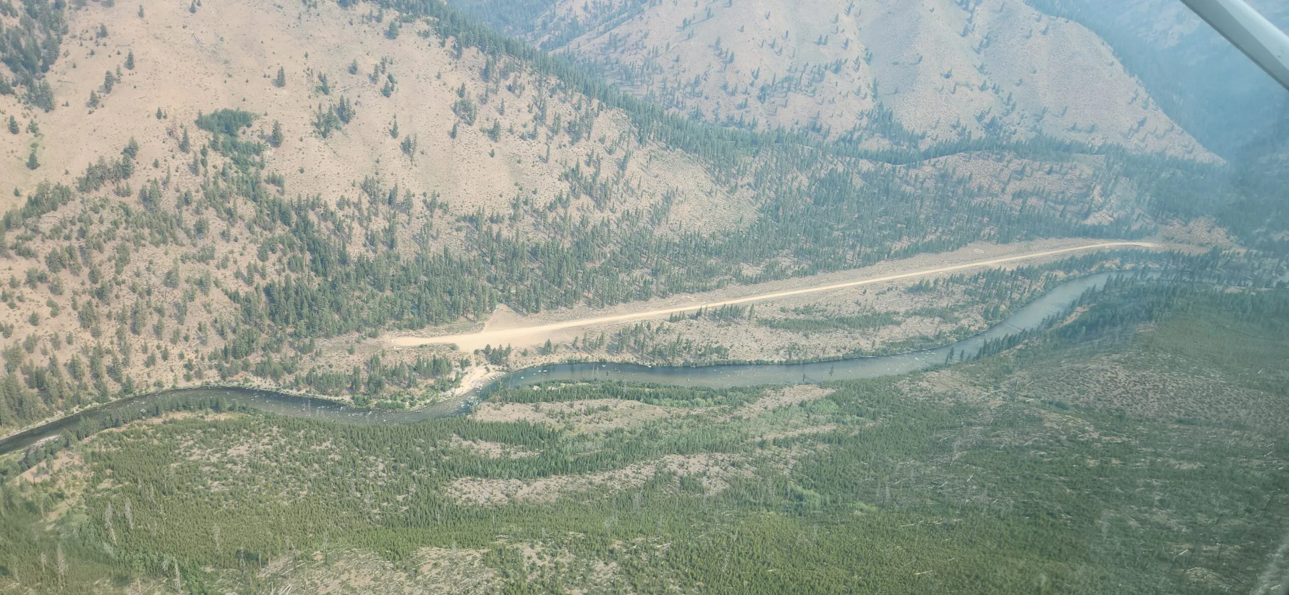looking below at the Frank Church River of No Return Wilderness on board the flight