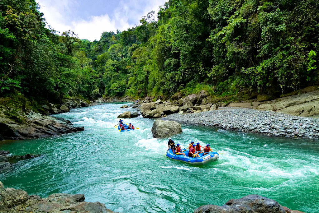 kayaking whitewater rafting in Pacuare River in Costa Rica