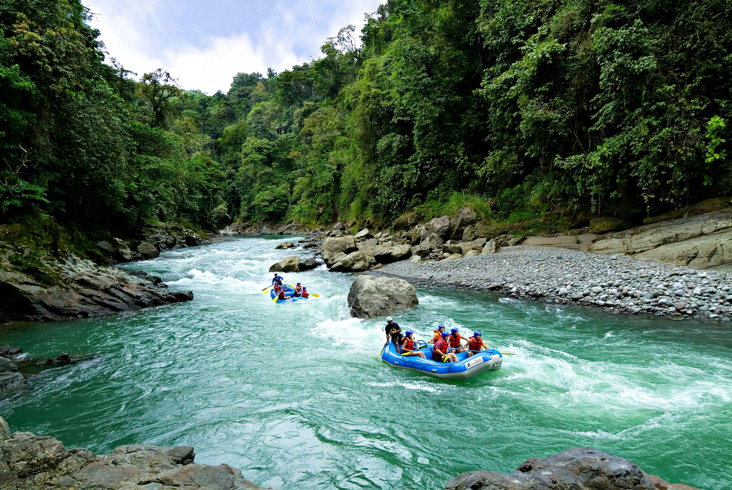 kayaking whitewater rafting in Pacuare River in Costa Rica