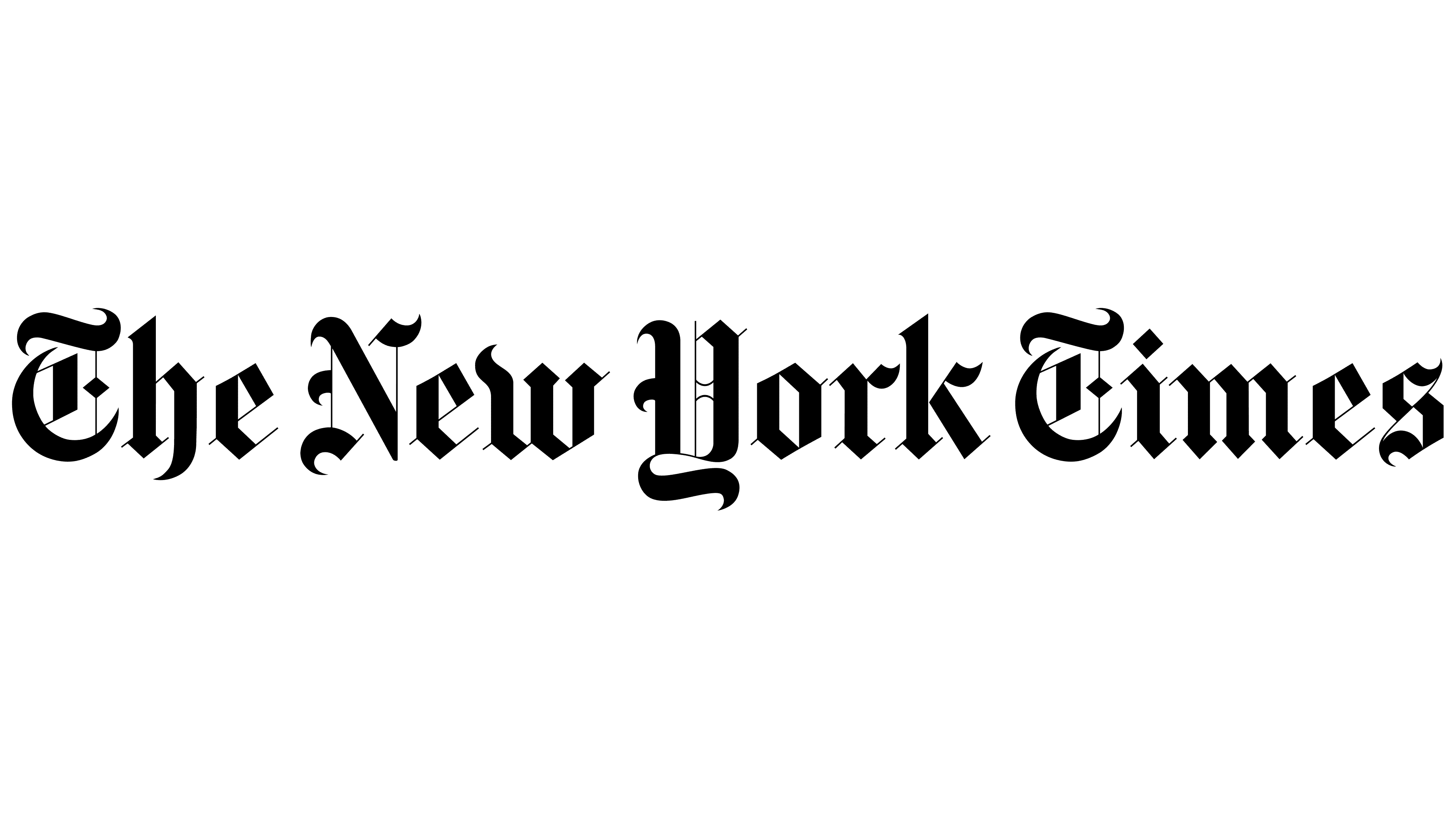 The New York Times logo in blackletter font on a white background, representing a publication renowned for its prestigious awards.