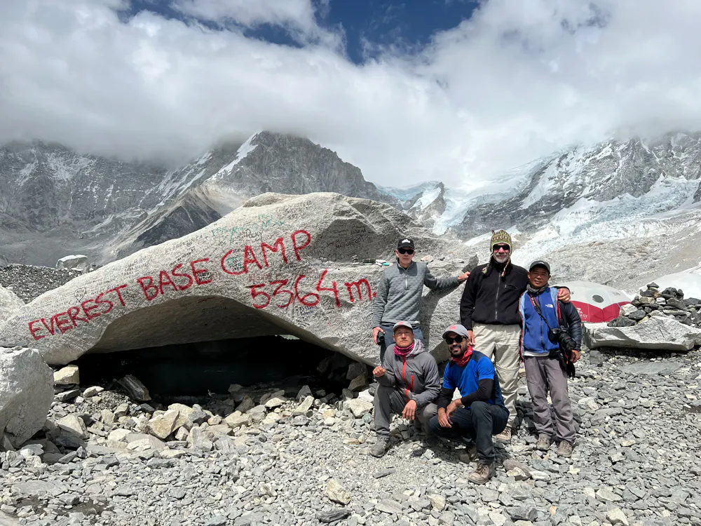 John Shively at Everest Base Camp Trek in the Himalayas in 2001