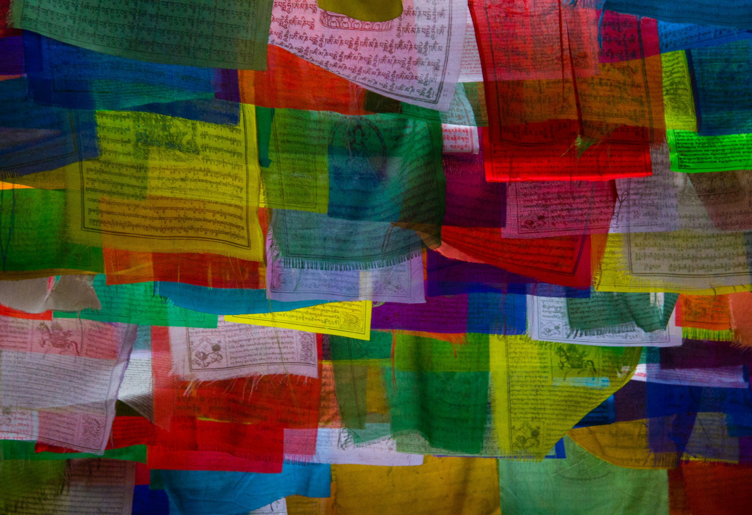 Nepalese prayer flags in the Himalayas village
