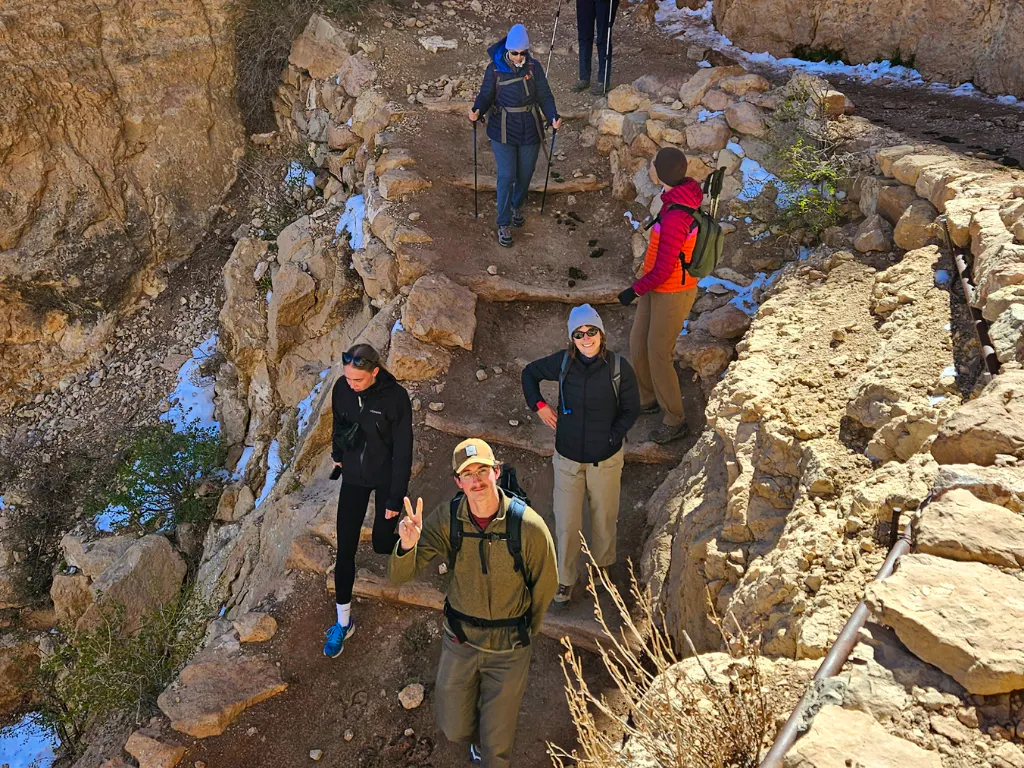 A guided hike with MT Sobek near Phantom Ranch in the Grand Canyon