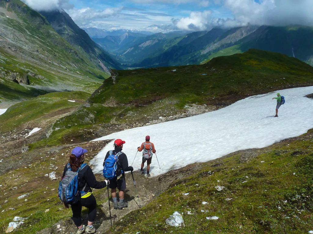 glaciers in Mont Blanc in the Alps