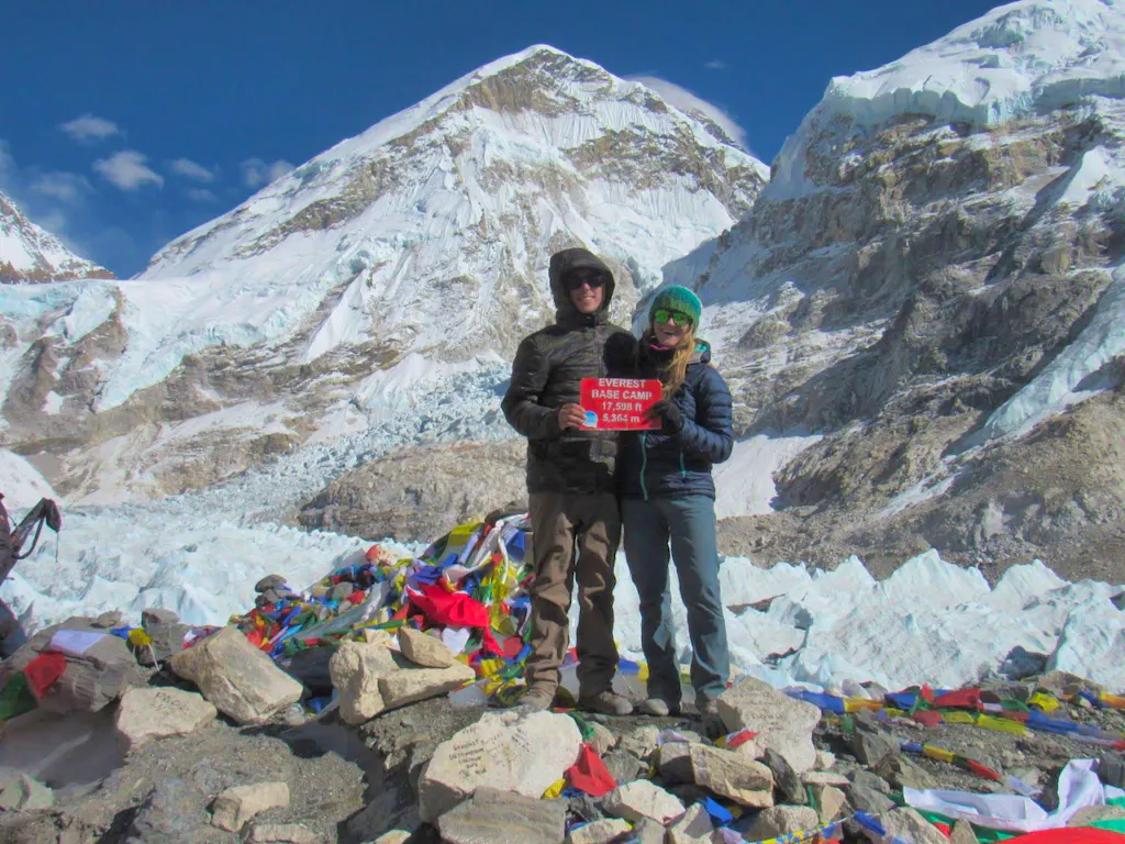 Everest Base Camp in Nepal Himalayas mountains
