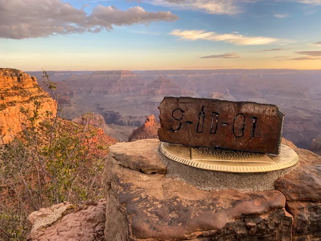 at the top of grand canyon on rim to rim hike