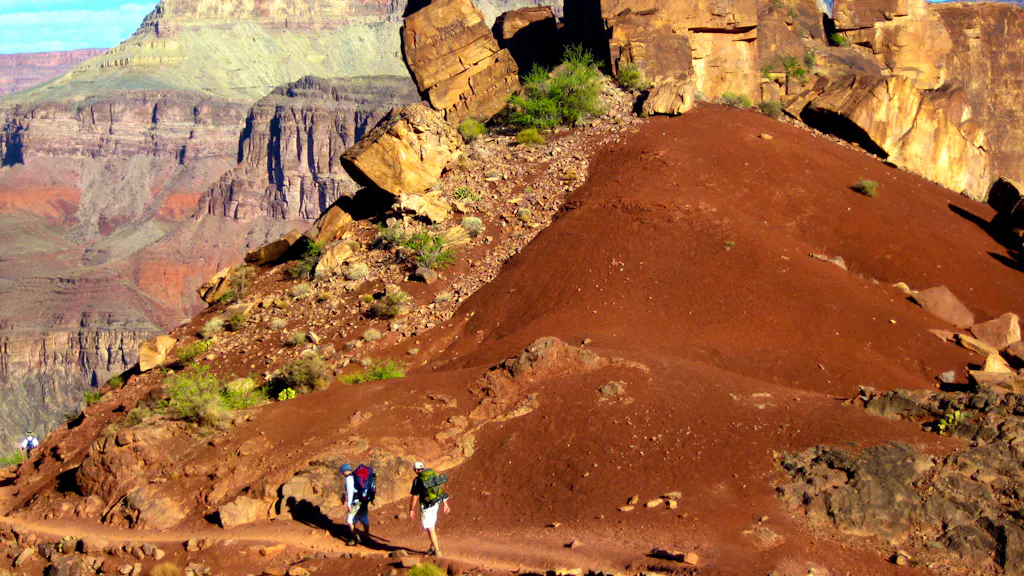 Hikers on a guided MT Sobek trip to Phantom Ranch