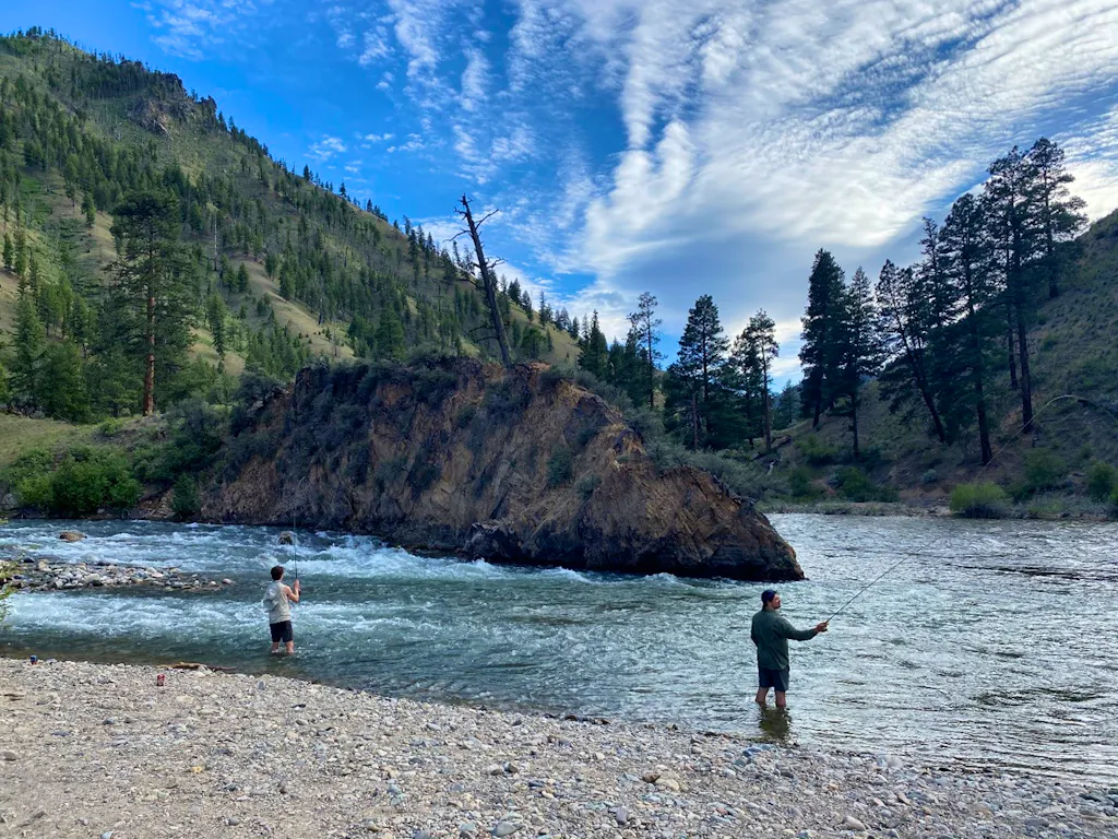fly fishing in Middle Fork - trout season