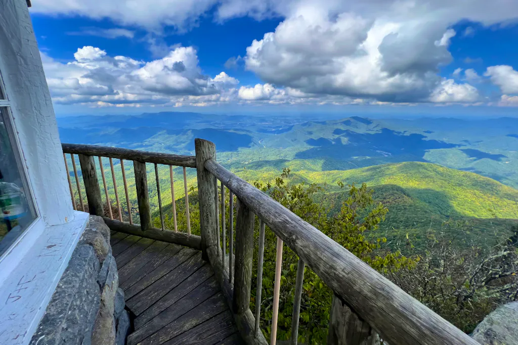 Breathtaking view from a historic firetower in Great Smoky Mountains National Park