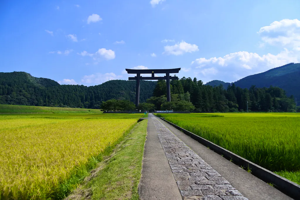 visiting the hongu taisha shrine on the kumano kodo in Japan
