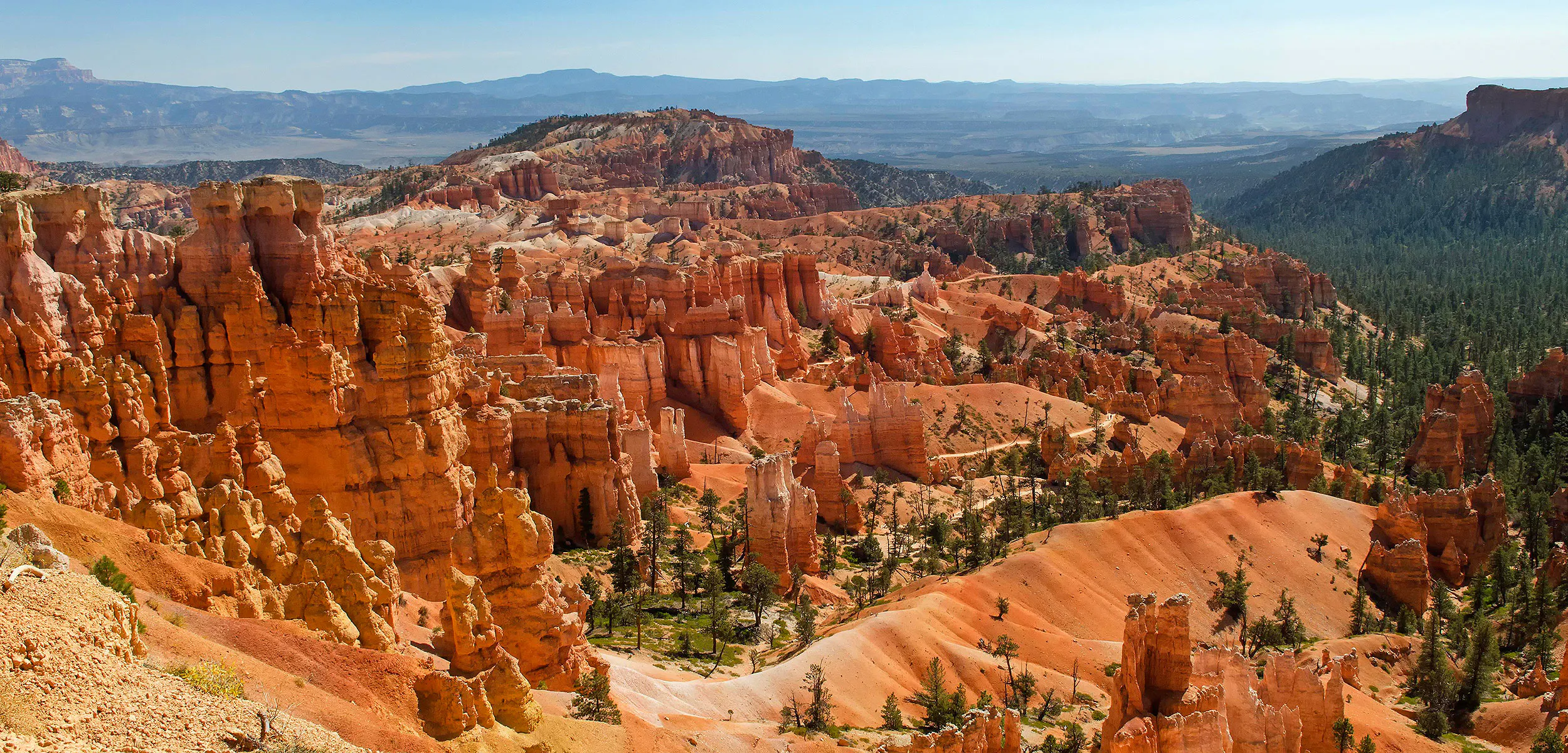 Stunning view of Bryce Canyon's hoodoos and canyons in Utah