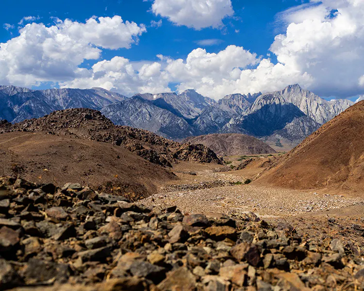 View of the SIerra Nevada Range and Mount Whitney