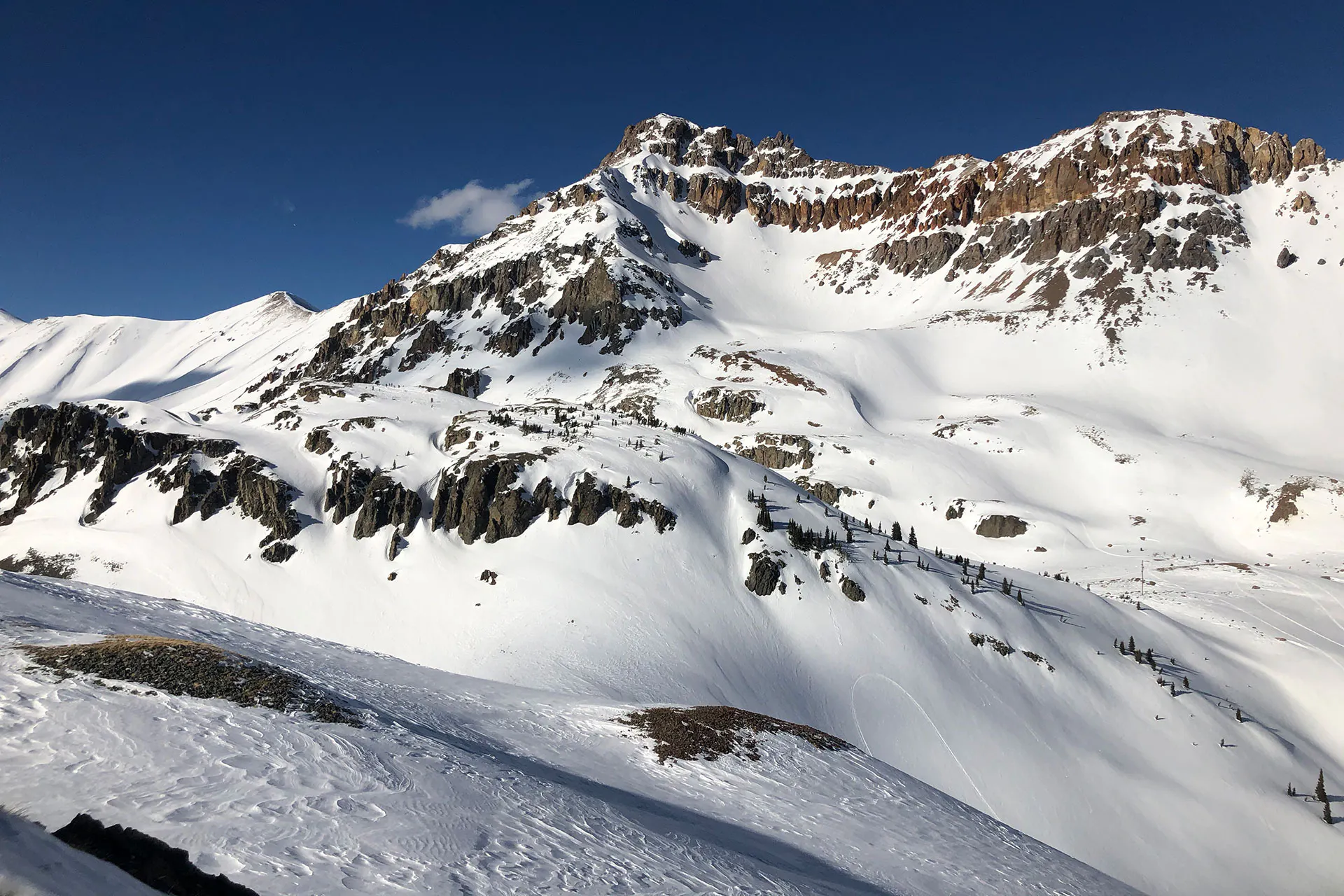 San Juan Mountains in Colorado covered in snow in the winter months