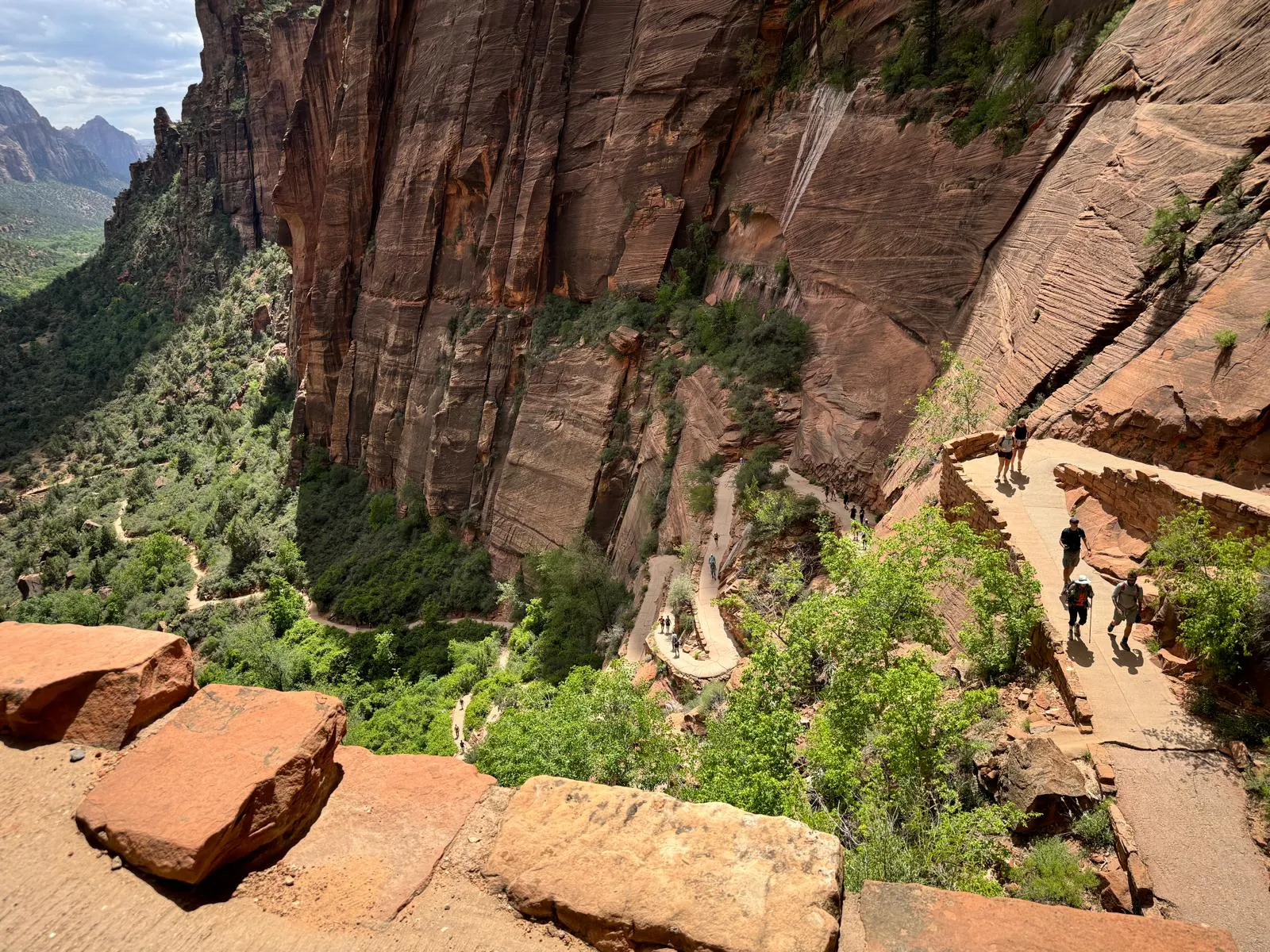 walking the scouts lookout to angels landing in utah zion national park