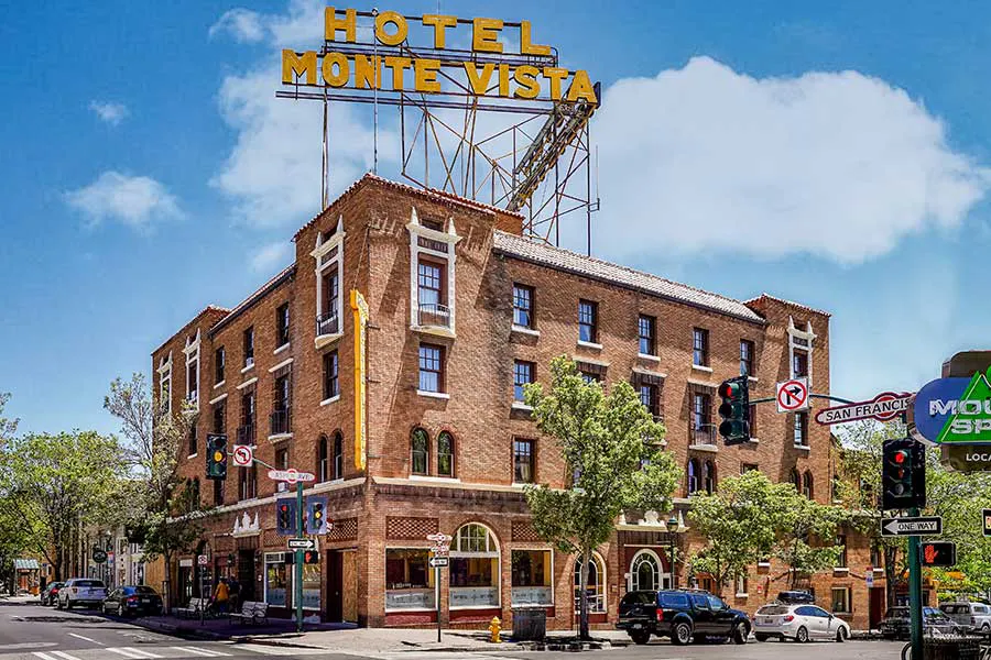 Beautiful photo of the historic Monte Vista Hotel in Flagstaff, Arizona